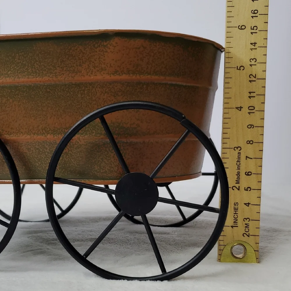 Metal Wagon Planter Decoration Centerpiece Home Decor